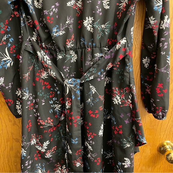 JOE FRESH Women’s Long Sleeve High Neck Multi Coloured Waist Belt Tie Dress (M) - Picture 10 of 12